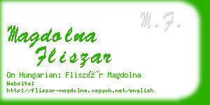 magdolna fliszar business card